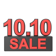 10.10 sale. October sale. 3D illustration.