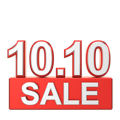 10.10 sale. October sale. 3D illustration.