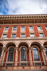 Exterior detail on the Victoria and Albert Museum in the Kensington area of London.