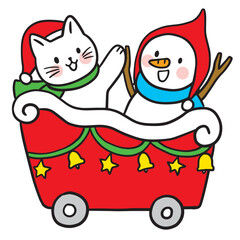 Cat christmas,Cartoon cute character vector.