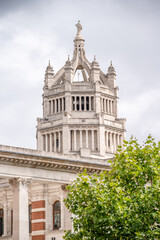 Fototapeta na wymiar Exterior detail on the Victoria and Albert Museum in the Kensington area of London.