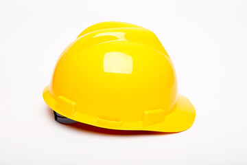 yellow hard hat isolated on white background. yellow helmet, helmet safety, helmet construction, helmet worker.