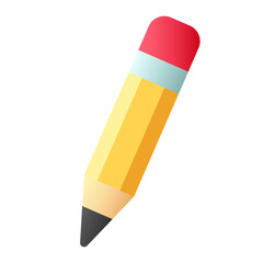 Small or trimmed pencil with pink eraser. Drawing and drawing pencil, short yellow pencil icon. Drawing tool. Flat style vector illustration