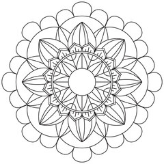 Leaf Flower Petal Coloring Mandala Art Simple Graphic Shape Vector Floral Oriental Outline Vintage Decorative Elements Pattern Illustration Islam Arabic Indian Turkish Mystic Religion Morals Lotus
