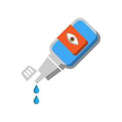 Eye drops bottle icon with small shadow on the transparency background, eye and medicine concept, 4000x4000 pixel of artboard for website, media, poster, single object for design