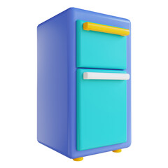 3d illustration refrigerator