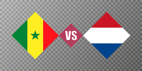 Netherlands vs senegal flag concept. Vector illustration.