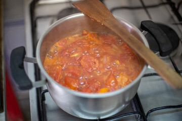 cooking pot of soup