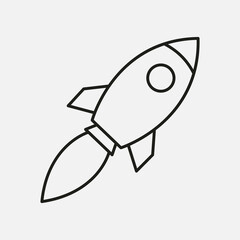 Rocket icon vector. Simple outline rocket sign