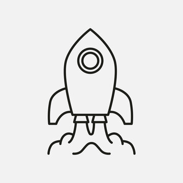 recommend clip art: Rocket icon vector. Simple outline rocket sign