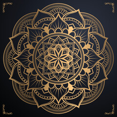 Luxury mandala background with decoration golden pattern and vector download  file 