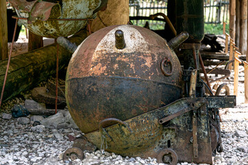 Old rusty anchor naval mine from World War II.