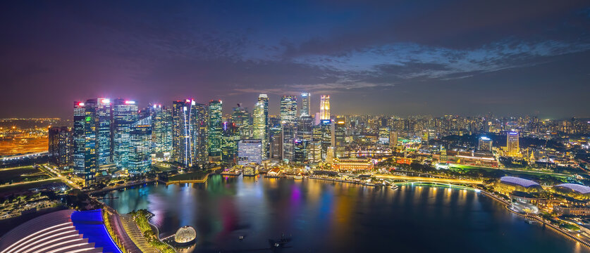 Downtown city skyline waterfront, cityscape of Singapore © f11photo
