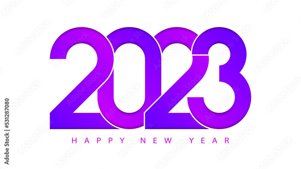 Poster 2023 happy new year. 2023 modern text vector design.