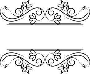 Calligraphic design elements . Decorative swirls or scrolls, vintage frames , flourishes, labels and dividers