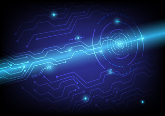 Illustration of hi-tech background concept futuristic digital innovation with circuit board.