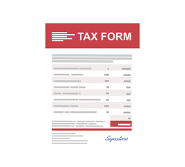 Vector illustration tax form icon. Federal income tax form. Tax return