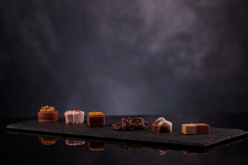 Pralinen im Studio fotografiert