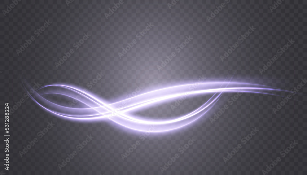 Poster Glowing shiny abstract curved lines. Curve light effect. Futuristic light energy movement effect.	
