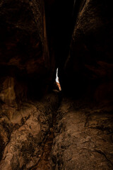 Sliver of Light AT The End of A Slot Canyon