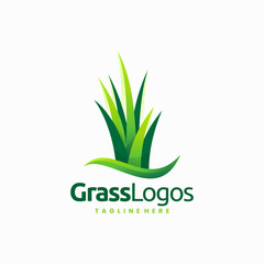 grass garden logo design template