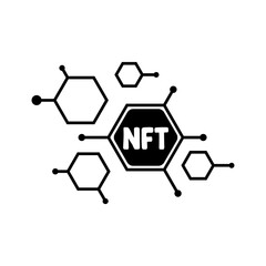 Obraz premium NFT Icon, NFTs Collection, Blockchain, Cryptocurrency, Innovation, Coin . NFT Vector Illustration.