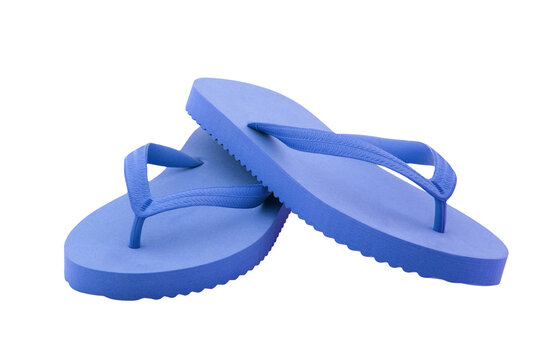 Summer blue flip flops sandals  isolated on transparency photo png file 