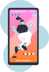 Online shopping banner, mobile app templates. Vector illustration in cartoon style