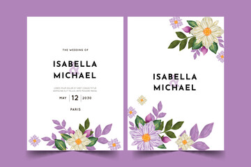 wedding invitation floral vector design illustration