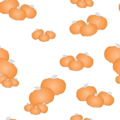 Selbstklebende Fototapeten seamless pattern with pumpkins vector on white background - Halloween theme © photo_stella