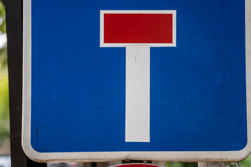 dead end road traffic sign, Majorca, Balearic Islands, Spain