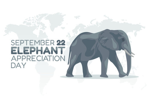 vector graphic of elephant appreciation day good for elephant appreciation day celebration. flat design. flyer design.flat illustration.