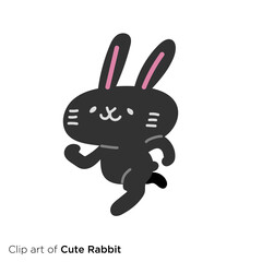 ウサギのキャラクターイラストシリーズ　「走る」