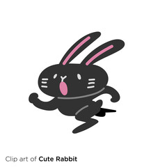 ウサギのキャラクターイラストシリーズ　「急ぐ」