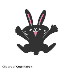 ウサギのキャラクターイラストシリーズ　「万歳！」