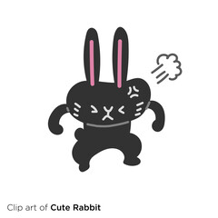 ウサギのキャラクターイラストシリーズ　「怒る」