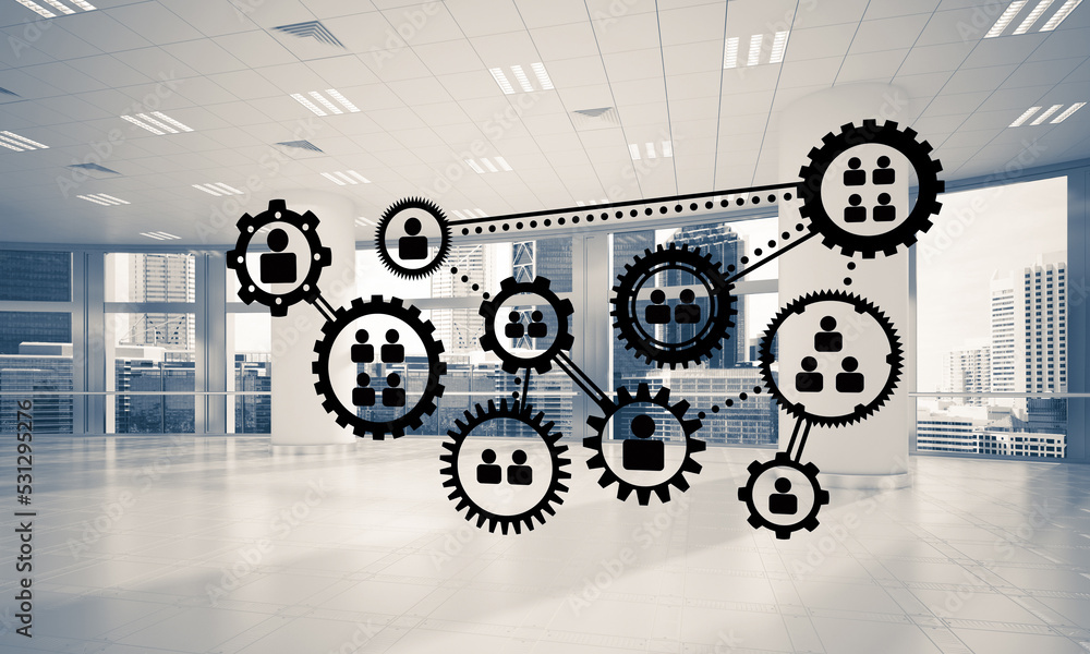 Poster networking and wireless connection as concept for effective modern business