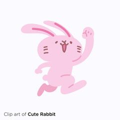 ウサギのキャラクターイラストシリーズ　「ジャンプ」