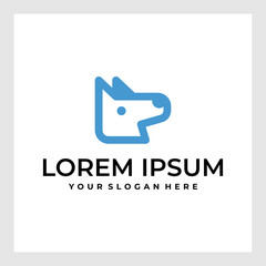 logo vector line head dog abstract simple