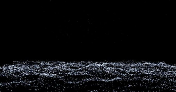 abstract background with fluid moving particles. Abstract background for internet communications, big data as a point cloud, fluid effect of a sea of information and connections