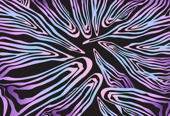 Vector abstract poster template with liquid lines. Pastel wavy lines on a black background. Abstract background with lines
