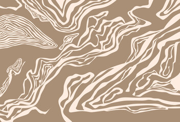 Abstract background in boho colors with wavy lines in brown background