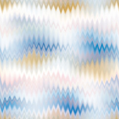 Wavy summer dip dye boho background. Wet ombre color blend for beach swimwear, trendy fashion print. Dripping paint digital fluid watercolor melt effect. High resolution seamless pattern material. © Nautical