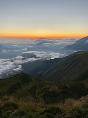 Obraz premium sunset in the mountains
