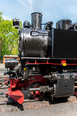 Fototapeta premium old historic german steam locomotive at the Island ruegen