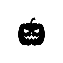Calabaza de halloween. Colección de caras de calabaza. Concepto de terror, fantasía. Personajes místicos, estilo silueta negro. Ilustración vectorial