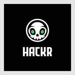 unique skull head character logo