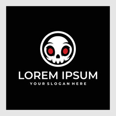 unique skull head character logo