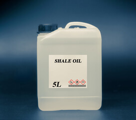 Biofuel in chemical lab in glass bottle Shale Oil