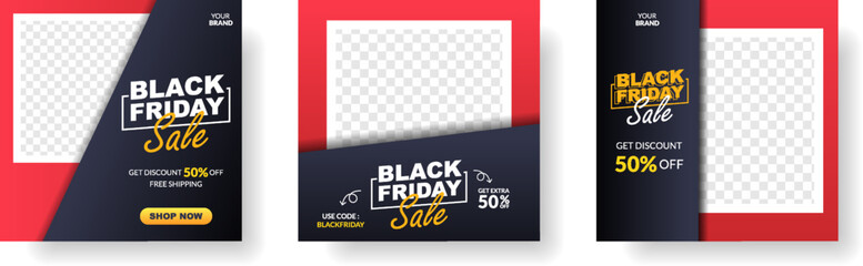 black friday sale banner for social media post template